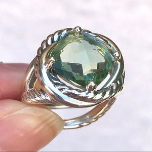 David Yurman infinity ring w prasiolite stone